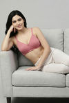 Zivame Beautiful Basics Double Layered Non Wired 3/4th Coverage T-Shirt Bra - Lobster Bisque — thumbnail 4